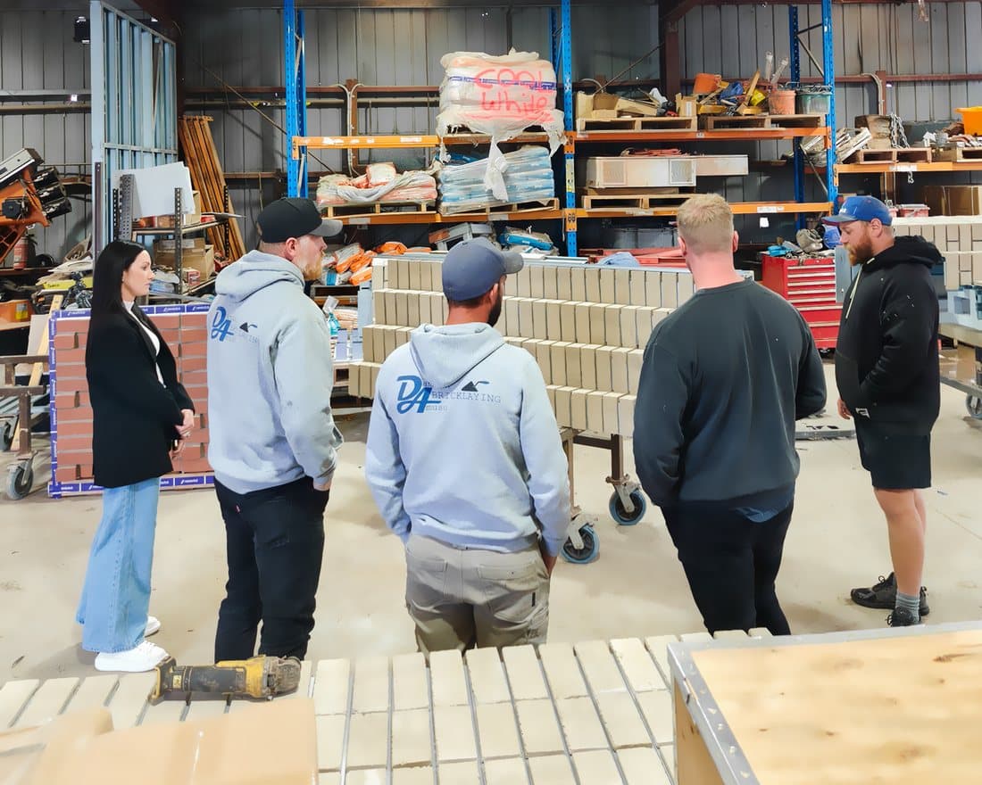 Workshop session in the Modular Masonry yard